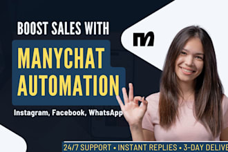build automated instagram facebook whatsapp chatbot using manychat