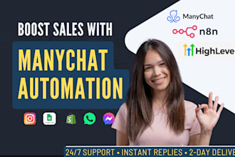 build automated instagram facebook whatsapp chatbot using manychat