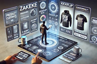set up 2d  3d product customization on zakeke kickflip customily for shopify