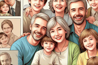 illustrate a vintage couple portrait