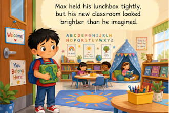 children book illustration, story book, cover art
