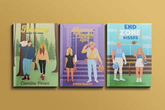 do illustrated romance ebook cover and paperback cover