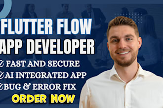develop a flutter or flutterflow mobile app for ios and android custom design