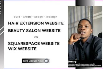 make hair extension website, design beauty salon website on wix, squarespace