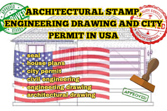 draw, house plan, seal, architectural, drawing, engineering drawing, in all USA