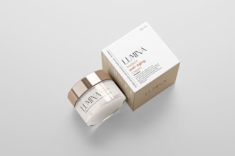 make a label design, cosmetic package, box design, pouch label and bottle label
