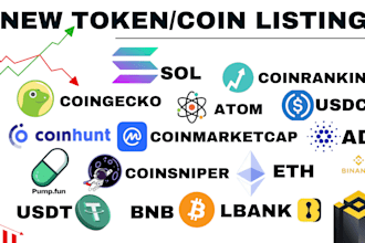 do coin listing, token listing on coinmarketcap, coingecko