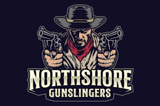 do super community non profit gunslinger club logo design