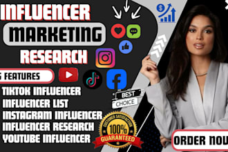 research instagram, youtube, facebook, tiktok influencer, influencer marketing
