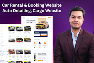 build car rental website, auto detailing, cargo, transport, taxi booking website
