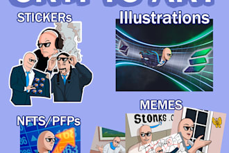 make nft art collection, meme art, pfp for crypto projects