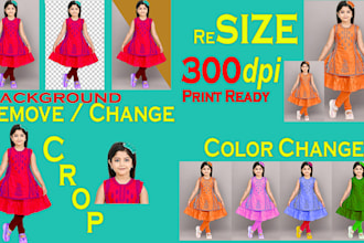 do image resize, crop, background remove, change ratio, cutout and print ready