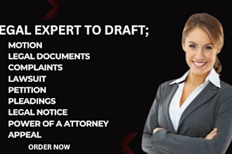 draft lawsuits, complaints, petitions, motions, appeals, mou, injunctions, nda
