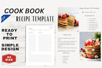 write  quality cook book, recipe book, cookbook formatting, cook book design