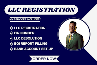 register US llc, non US citizens, boi, USA bank account setup, dissolve llc, ein