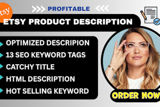 etsy product description etsy SEO listing tag and title product listing
