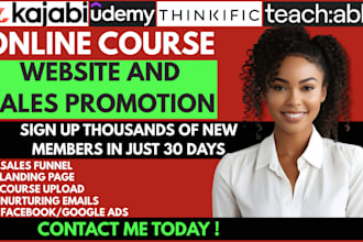 create an ultimate online course website on kajabi thinkific teachable and podia