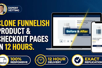 clone funnelish product and checkout pages in 12 hours