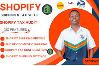 set up shopify shipping and tax, shipping profile,  shopify virtual assistant