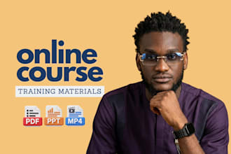 create course content, elearning video course, and PPT