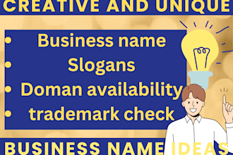 brainstorm unique business, company, brand or product name ideas in 24 hours