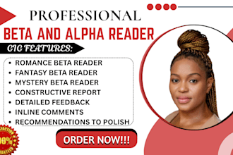 be your novel alpha reader, romance beta reader, mystery, fantasy beta reader