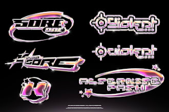 design a professional metallic 3d chrome logo