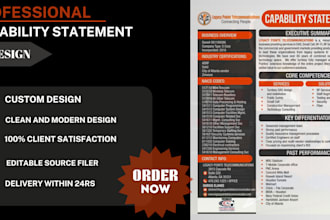 design a professional capability statement for your business