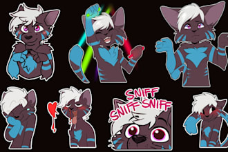 draw furry sticker design animated stickers sfw nsfw art for telegram discord