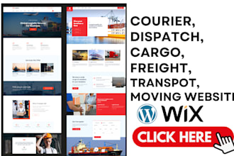 courier website logistics dispatch trucking transport delivery moving website
