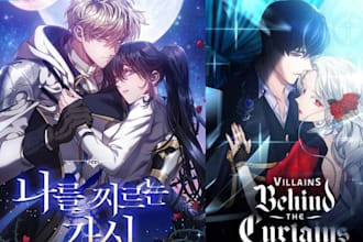 design anime, manga, manhwa,  webtoon cover art for your webcomic or light novel