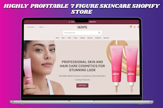 build 7 figure shopify store skin care website skin care beauty website