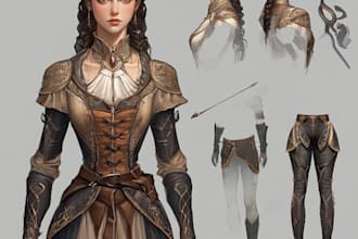 design a game character art or dnd character art