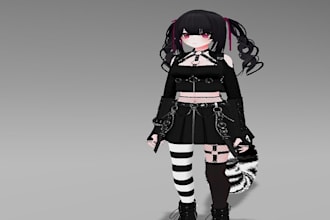 custom vrchat avatar vrc avatar 3d model outfits vr character toggles