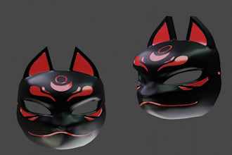 design custom 3d mask, halloween, 3d helmet, cosplay, mask for 3d printing