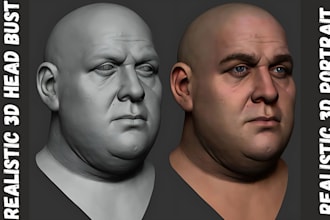 sculpt realistic 3d head 3d bust model 3d portrait in zbrush for 3d printing