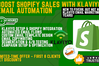set up design and automate klaviyo email marketing to boost shopify store sales