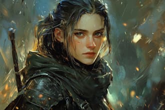 draw fantasy character portraits, concept art, character design