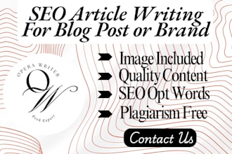 do seo article writing for blog post or brand