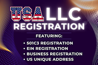 do us llc registration, obtain ein number and 501c3 business registration