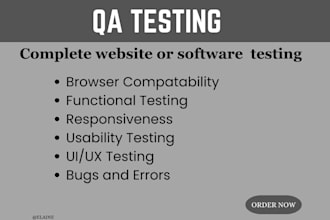 do website review, user testing, manual testing mobile and website testing