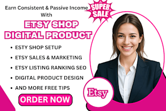 setup etsy shop with digital products, etsy digital products, etsy SEO listing