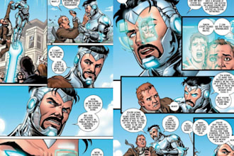 illustrate realistic superhero comic book marvel style cartoon character design