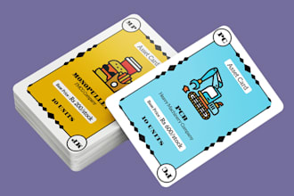 create card game design custom playing card deck tarot card flash card package