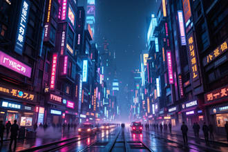 design cyberpunk futuristic city style art for any project