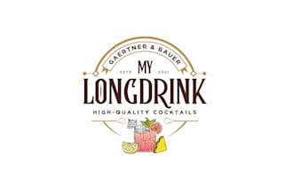 design unique long drink logo