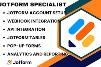 setup jotform webhook API integration jotform tables pop up forms analytics