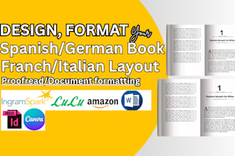 format, design german ebook italian book layout spanish,french book translation