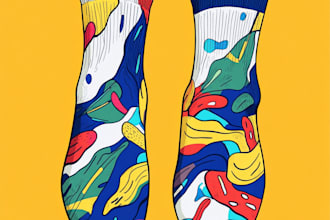 draw sublimation all type of unique socks design and pattern