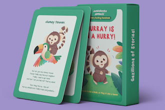 do digital illustration kids card game design educational memory cards kids card